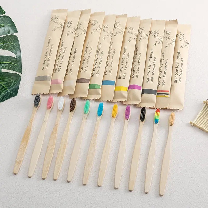 Ensemble de brosses à dents en bambou