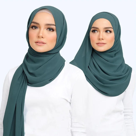 Foulard hijab musulman en mousseline de soie