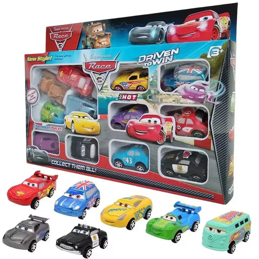 Lot de 12 figurines Disney Pixar Cars Back Force Lightning McQueen Jackson 6 cm