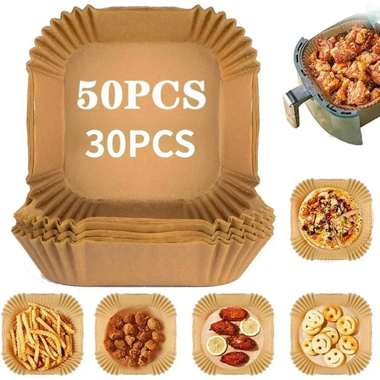 50/30 pièces d'accessoires de cuisine en papier pour Air Fryer