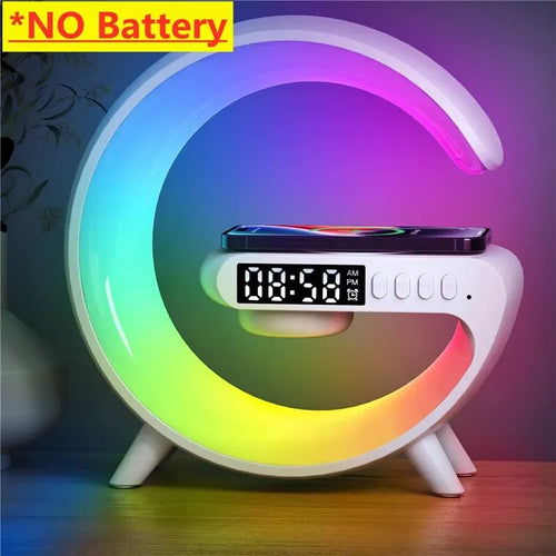 Chargeur sans fil, support, haut-parleur, veilleuse RVB, lampe, alarme