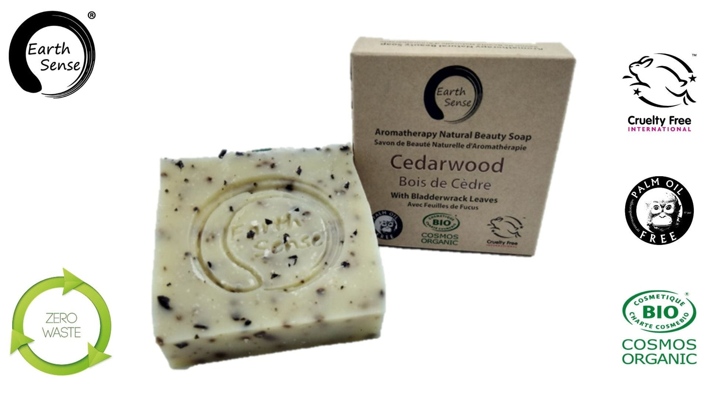 Savon solide certifié biologique - Bois de cèdre et fucus vésiculeux 90 g